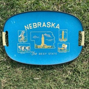Vintage rare Nebraska “The Beef state” tourism collectible display platter